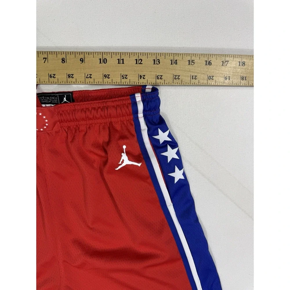 Philadelphia 76ers Nike NBA Basketball Shorts Boys XL Red Dri-Fit NBA SS3RD
